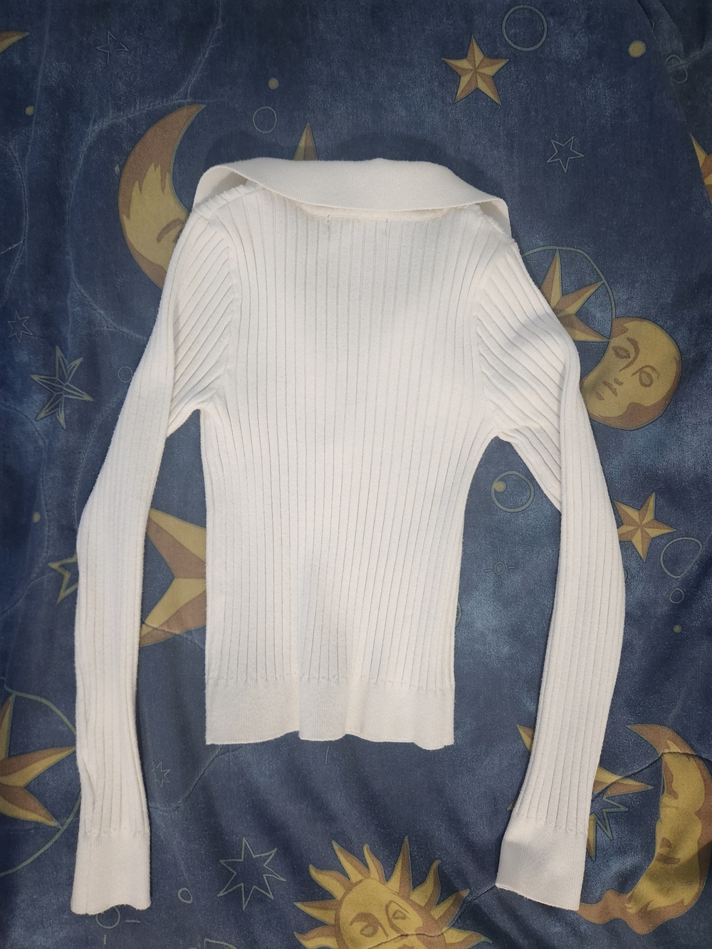 Forever 21 White Ribbed Button-Up Collared Cardigan - Picture 4 of 4